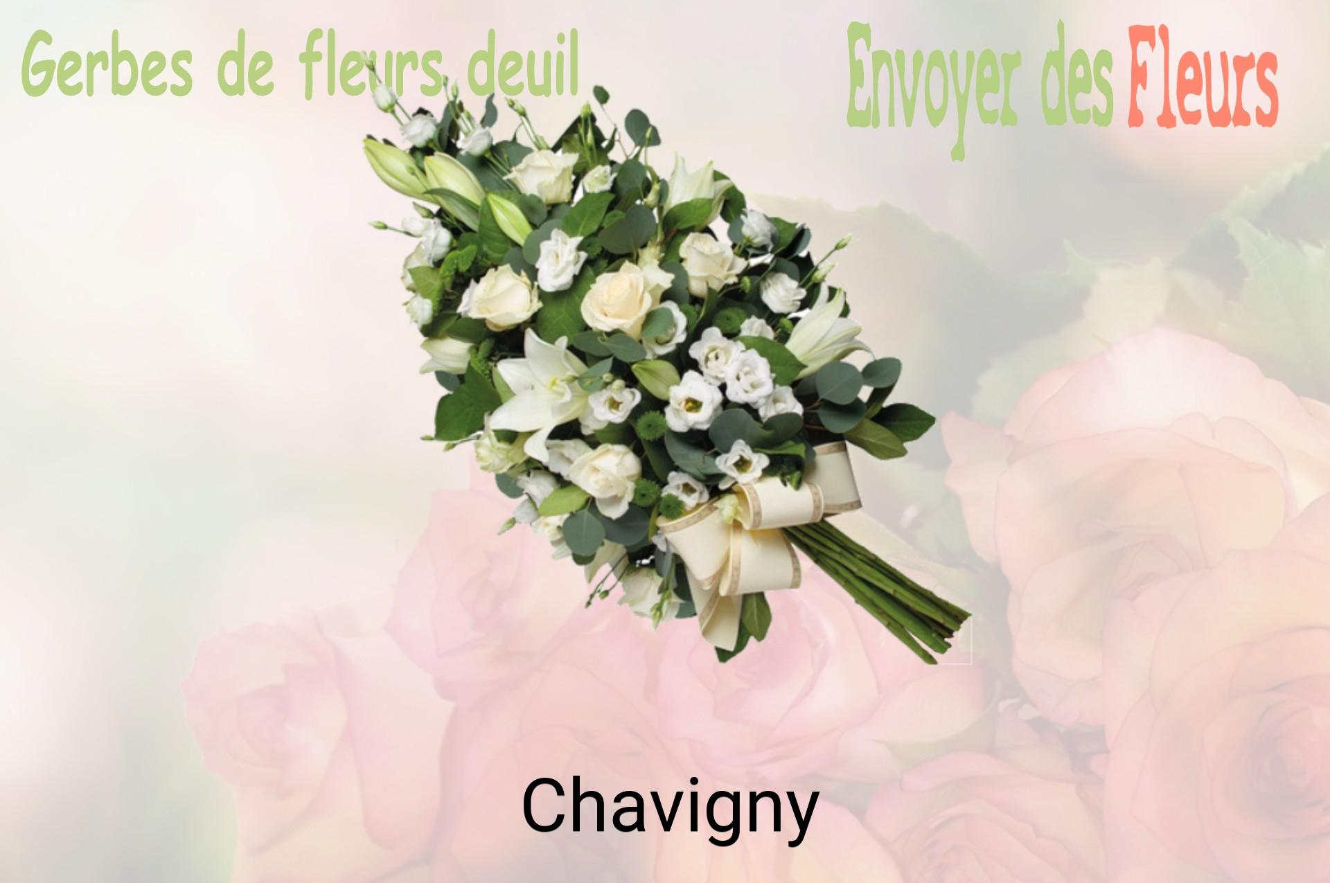 Gerbe de fleurs de deuil livrée à Chavigny